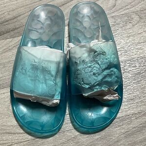 Coach Blue Slide Sandals